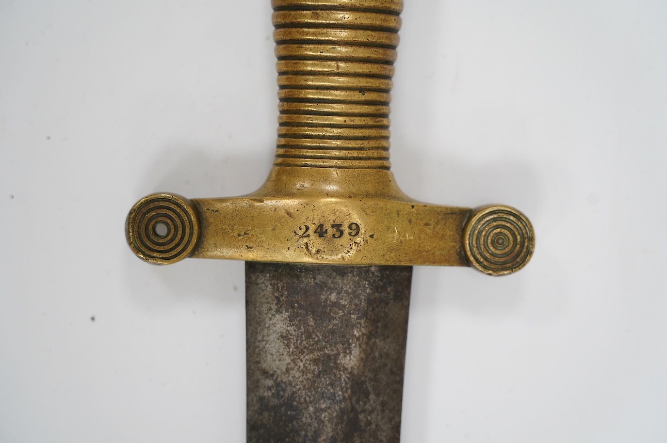 A French gladius regulation blade stamped; ‘Talabot, Paris’, regulation brass hilt, blade 48cm. Condition - good, some age wear